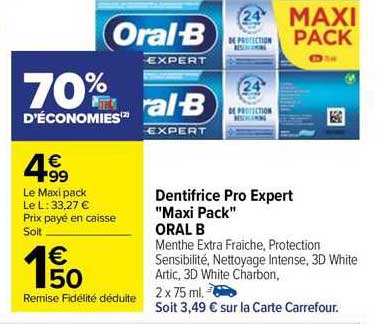 dentifrice pro expert "maxi pack" oral b