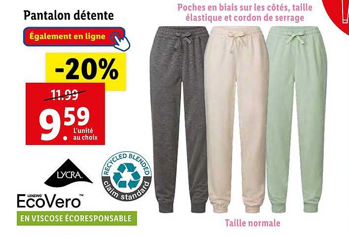 ecovero pantalon détente
