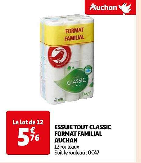 essuie tout classic format familial auchan