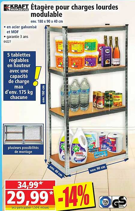 étagère pour changes lourdes modulable kraft werkzeuge