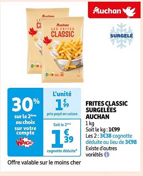 Frites Classic Surgelées Auchan
