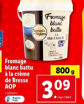 fromage blanc battu à la crème de bresse aop
