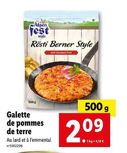 galette de pommes de terre alpen fest style