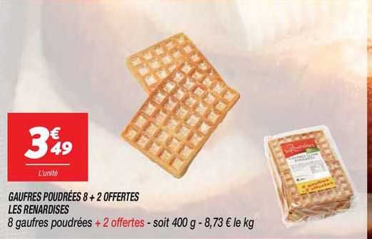 gaufres poudrées 8 + 2 offertes les renardises