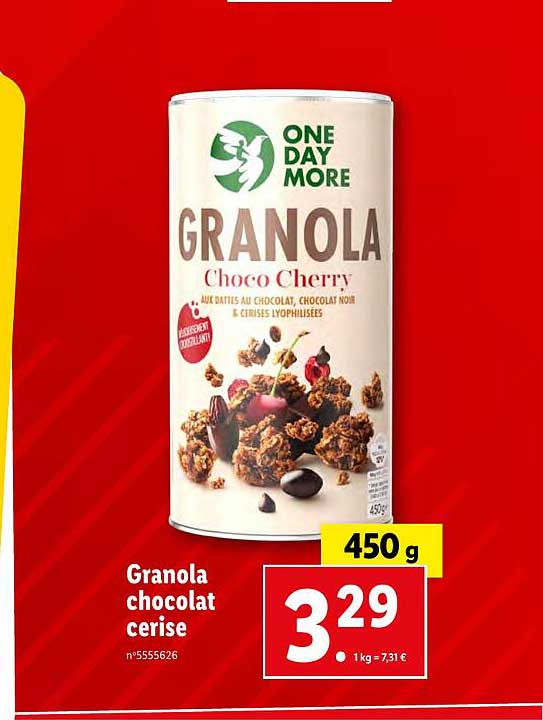 granola chocolat cerise one day more
