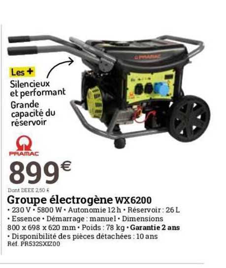 groupe électrogène wx6200 praitiac
