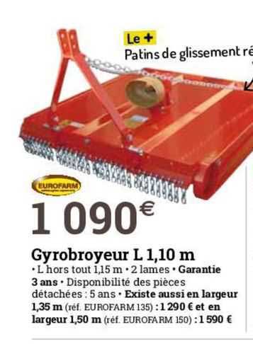 gyrobroyeur l 1,10 m eurofarm