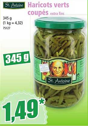 haricots verts coupés extra fins st antoine