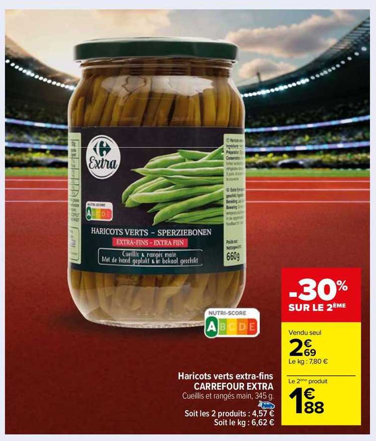 haricots verts extra-fins carrefour extra