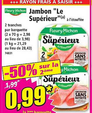 jambon "le supérieur" à l'étouffée fleury michon