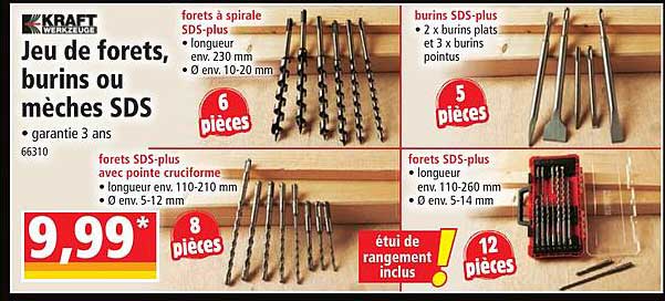 jeu de forets, burins ou mèches sds