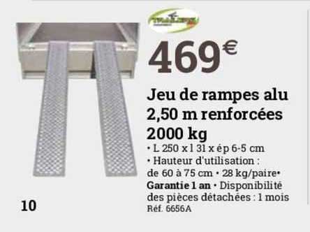 jeu de rampes alu 2,50 m renforcées 200 kg