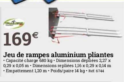 jeu de rampes aluminium pliantes