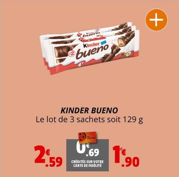 kinder bueno le lot de 3 sachets soit