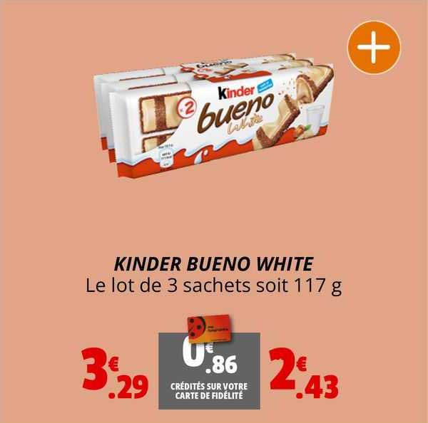 kinder bueno white le lot de 3 sachets soit