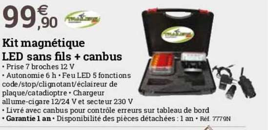 kit magnétique led sans fils + canbus