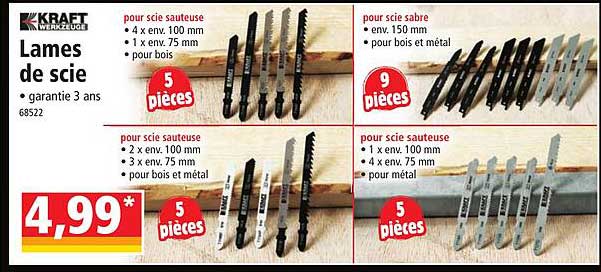 kraft werkzeuge lames de scie