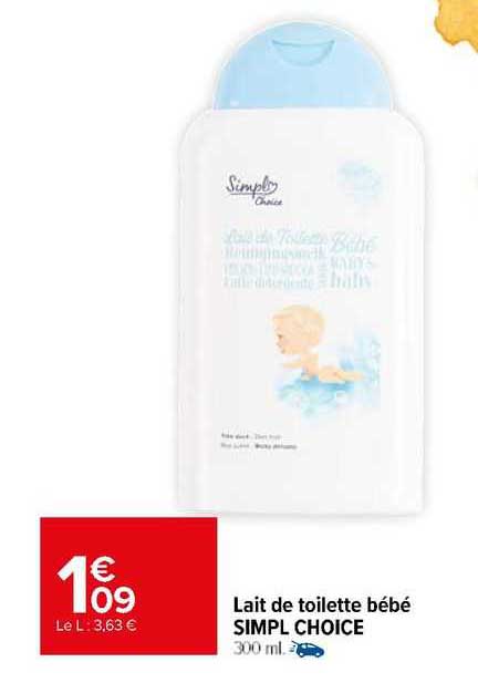 lait de toilette bébé simpl choice