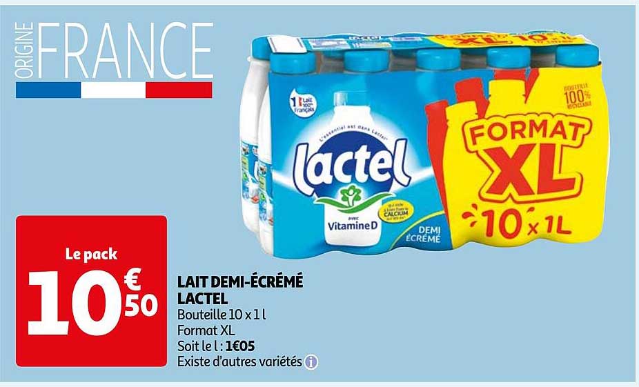 lait demi-écrémé lactel
