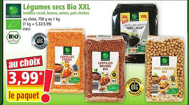 légumes secs bio xxl bio sonne