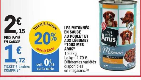 les mitonnés en sauce au poulet et aux légumes "tous mes amis"