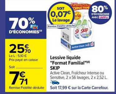 Lessive Liquide "format Familial" Skip