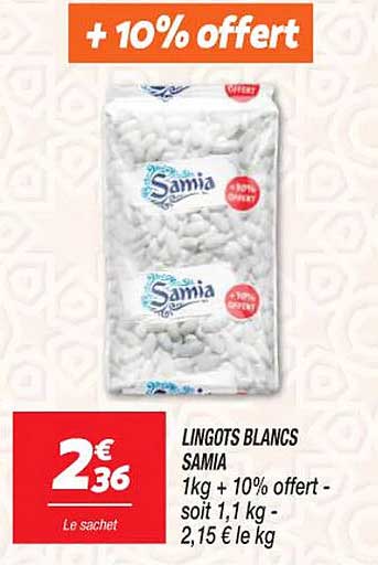 lingots blancs samia