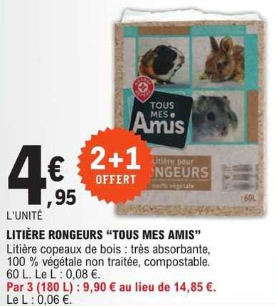 litière rongeurs "tous mes amis"