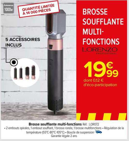 lorenzo brosse soufflante multi-fonctions