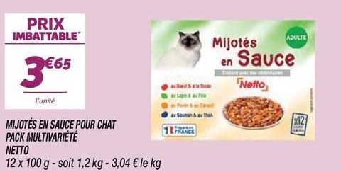 mijotés en sauce pour chat pack multivariété netto