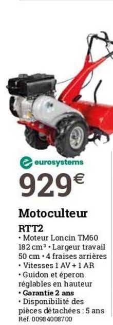 motoculteur rtt2 eurosystems