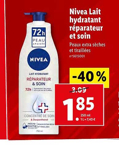 nivea lit hydratant réparateur et soin