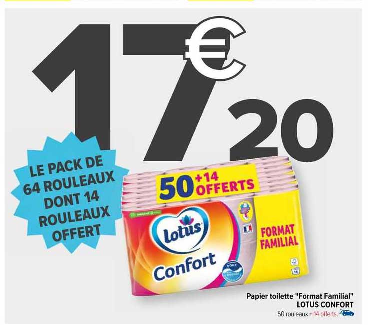 papier toilette "format familial" lotus confort
