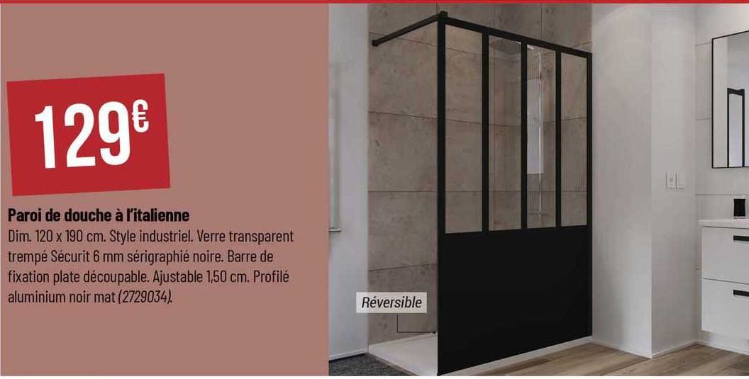 paroi de douche à l'italienne