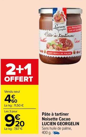 pâte à tartiner noisette cacao lucien georgelin