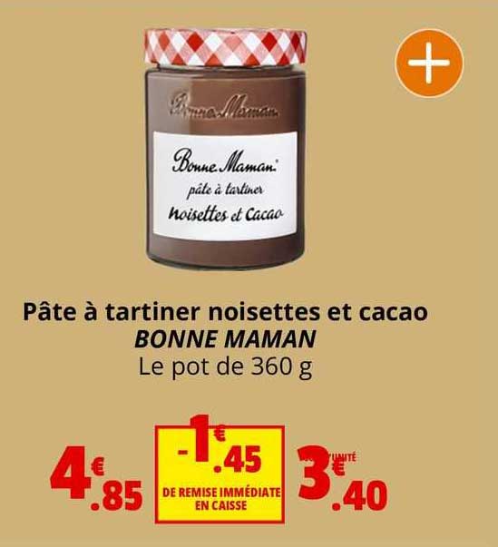 pâte à tartiner noisettes et cacao bonne maman