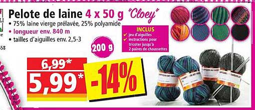 pelote de laine 4 x 50 g "cloey"