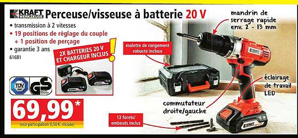 perceuse/visseuse à batterie 20 v kraft werkzeuge