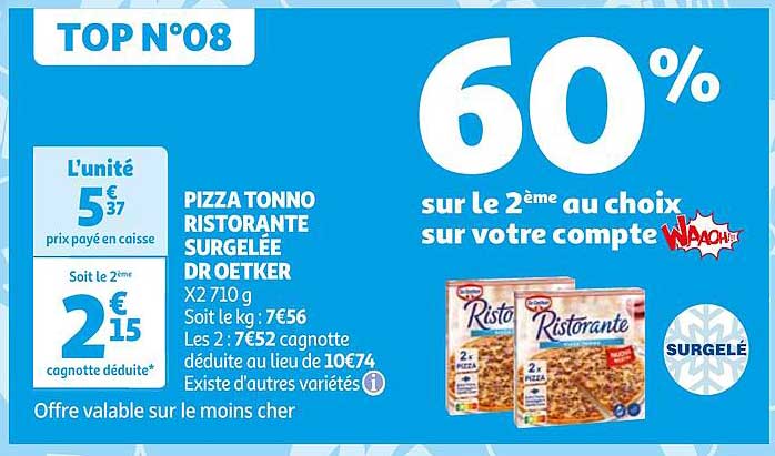 pizza tonno ristorante surgelée dr oetker