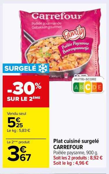 Plat Cuisiné Surgelé Carrefour