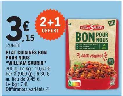 plat cuisinés bon pour nous "william saurin"