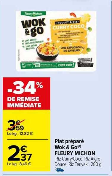 plat préparé wok & go fleury michon