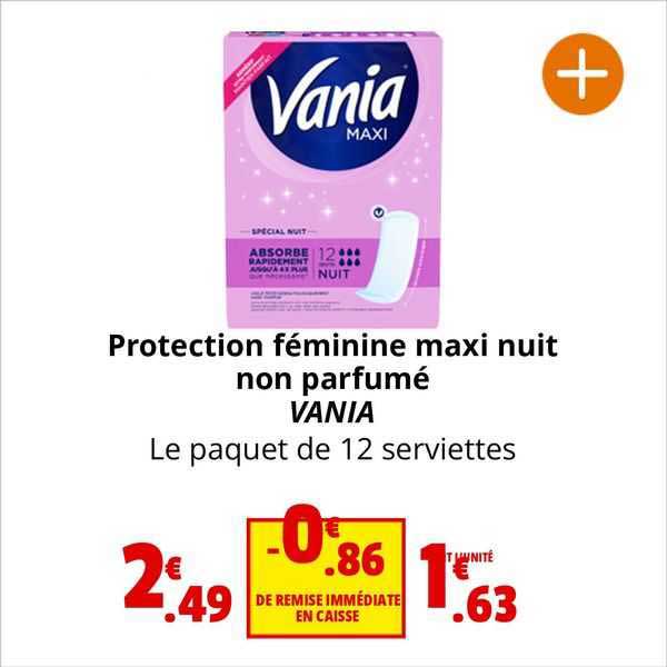 protection féminine maxi nuit non parfumé vania