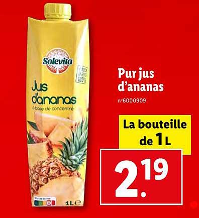 pur jus d'ananas solevita