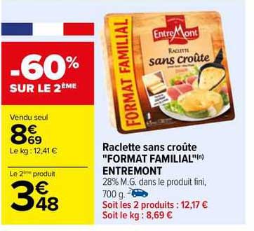 raclette sans croûte "format familial" entremont