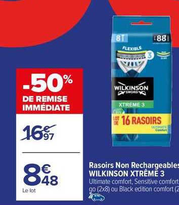 rasoirs non rechargeable wilkinson xtrême 3