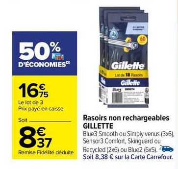rasoirs non rechargeables gillette
