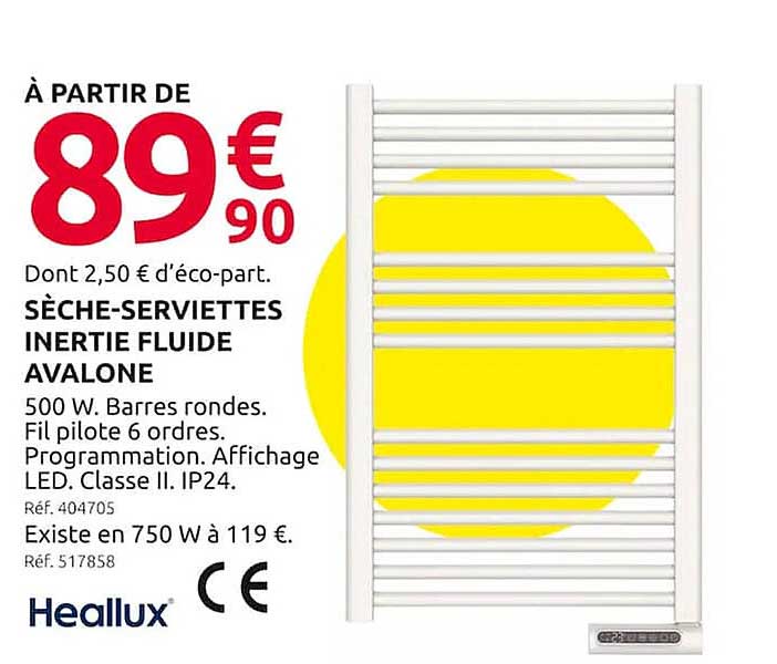 Sèche-serviettes Inertie Fluide Avalone Heallux