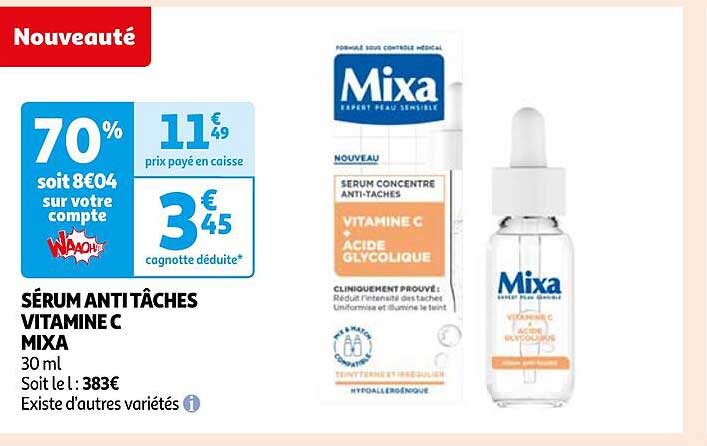 sérum anti tâches vitamine c mixa