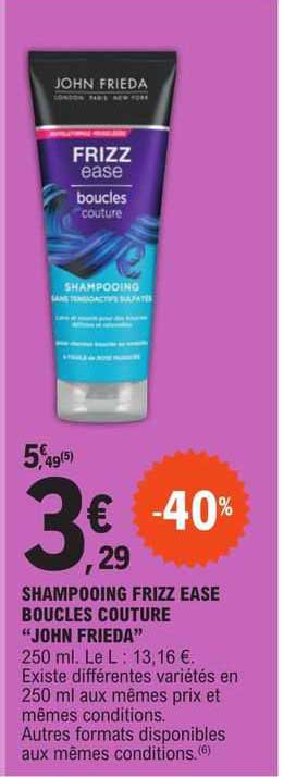 shampooing frizz ease boucles couture "john frieda"
